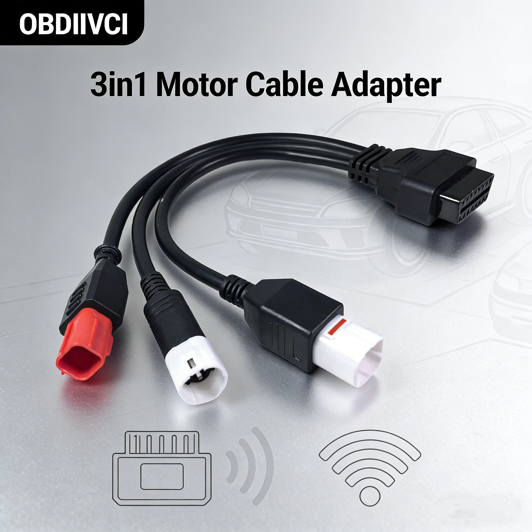 

3IN1 Motorcycle Cable For Yamaha 3pin For Yamaha 4pin For Honda 6pin Motor Extension Cable OBD Diagnostic Connector Adapter