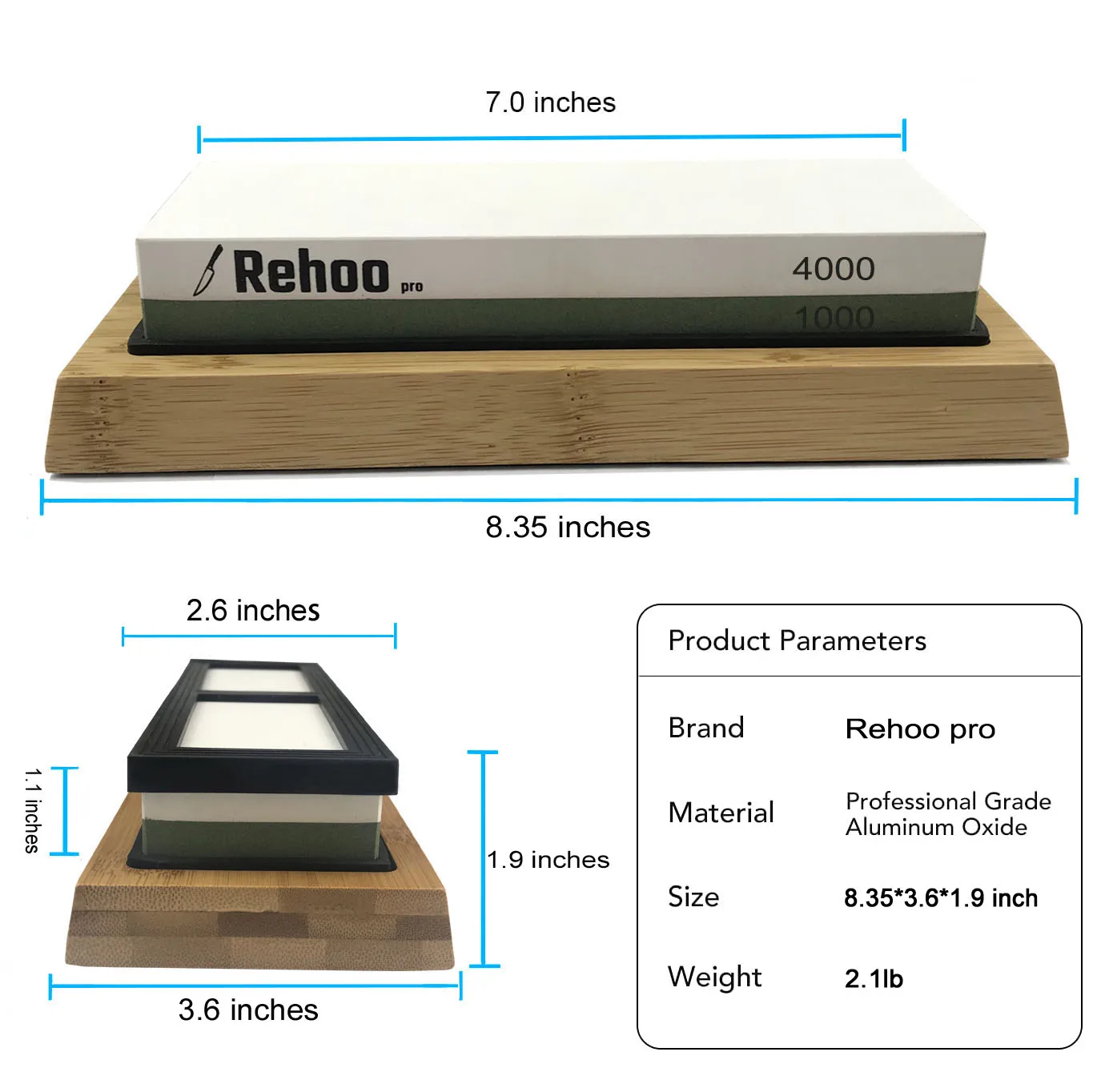 Rehoo Double-sided Sharpening Stone Set Chef Kitchen Knife Gadget  Knives Carpentry Abrasive Tool Whetstone Grindstone Grinder