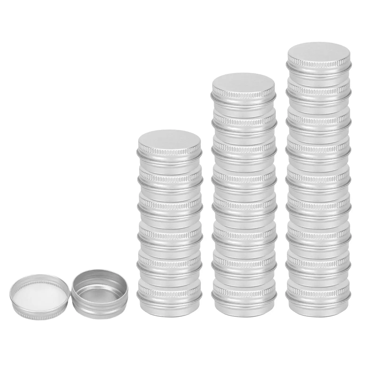 24 Pieces 0.5oz (15ml) Empty Tin Cans Screw Top Round Container Jars for Screws, Candies, Buttons, Coins, Herbs, Candles, Etc.