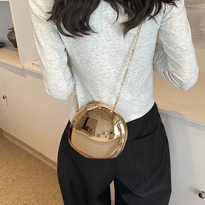 Shell Shape Bag Women\'s Evening Clutch Luxury Brand Bag Trend 2024 Aesthetic Crossbody Sling Purse Novelty Golden Coin Wallet