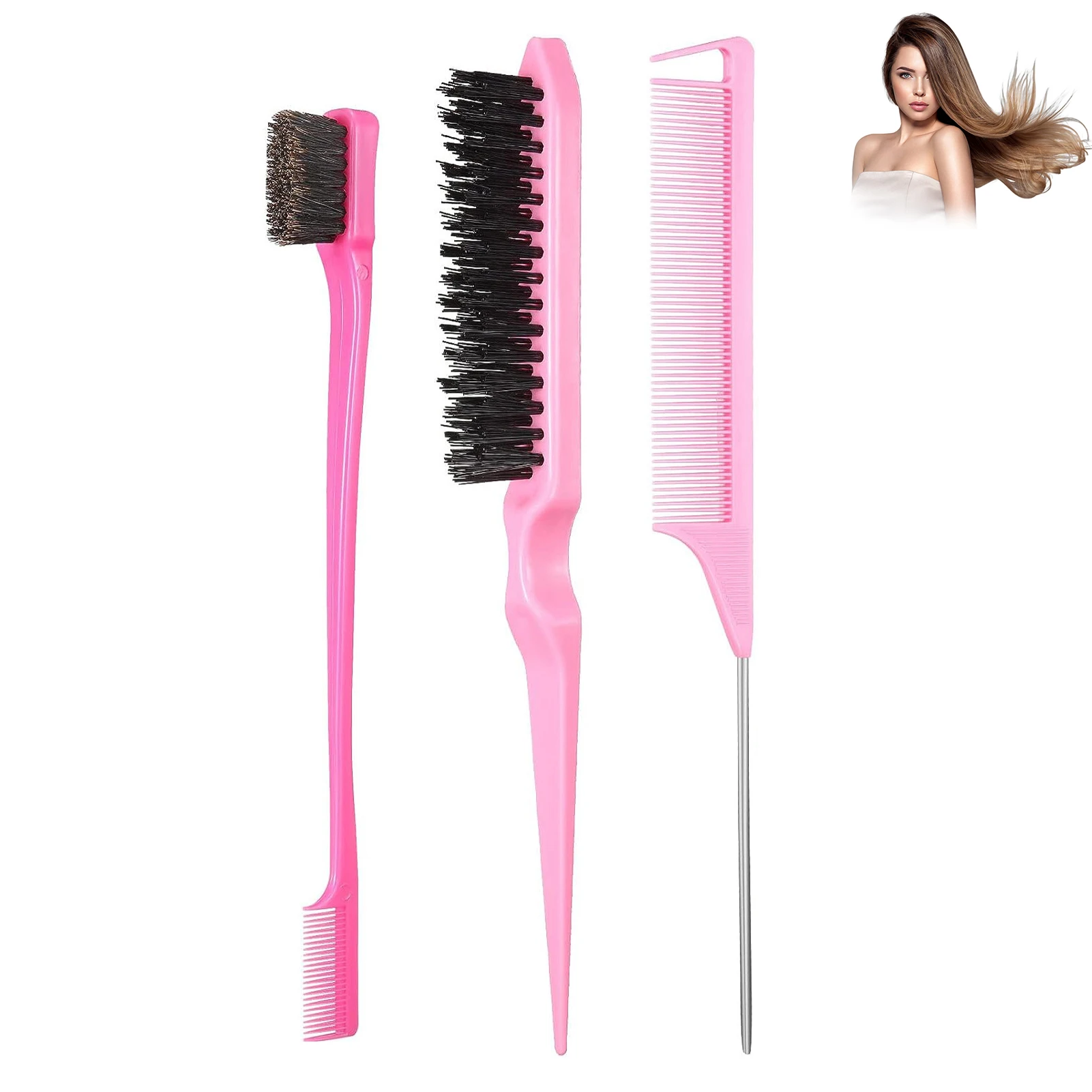 Juego de peine de peluquería profesional, peine de cola afilada, conjunto con rizador para corte de pelo, teñido, accesorios de estilismo para barbería en casa