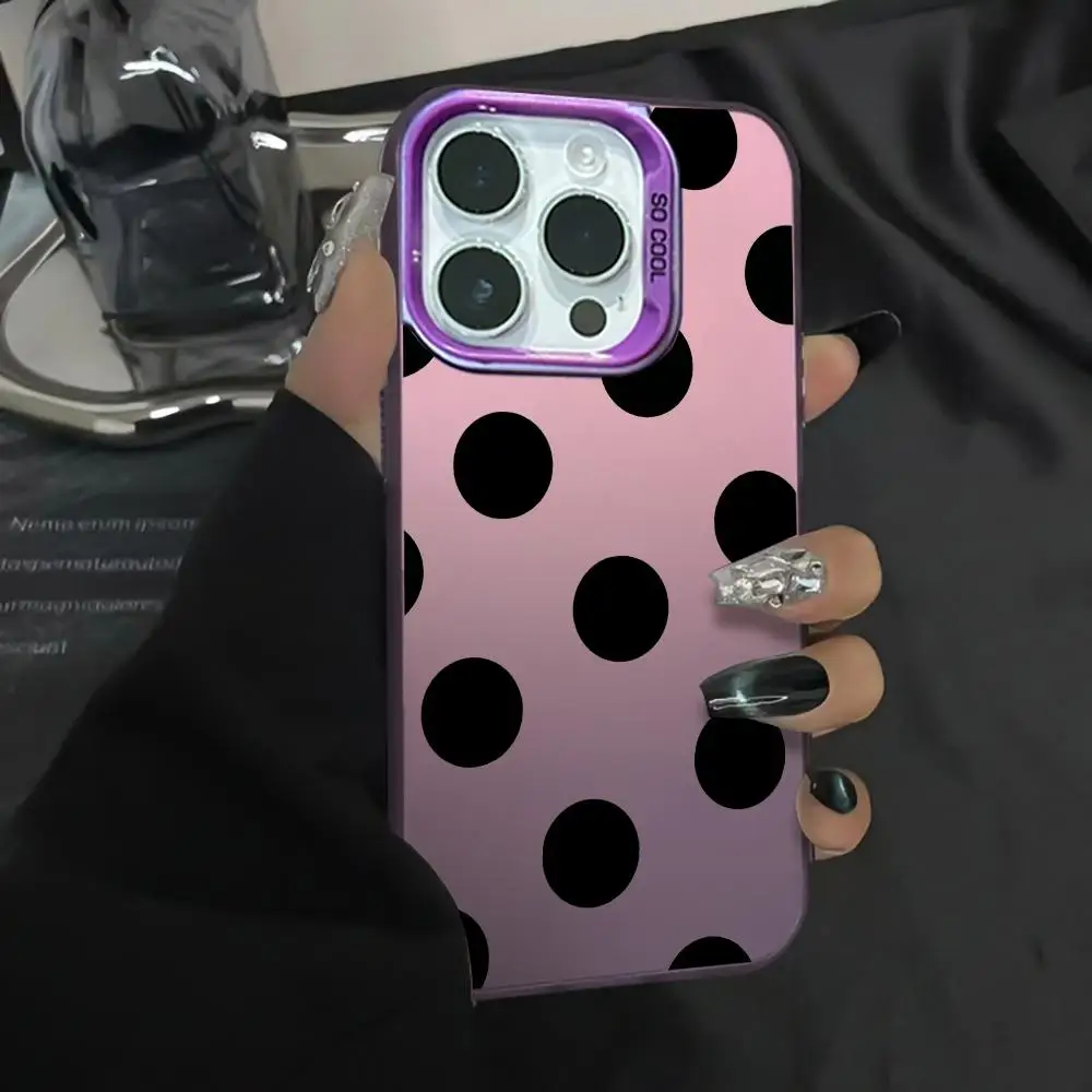 

Модный чехол для мобильного телефона с черными точками, чехол для телефона с защитой от отпечатков пальцев для iPhone 16, 15, 14, 13, 12, 11 Pro/Max/Plus, противоударная задняя крышка