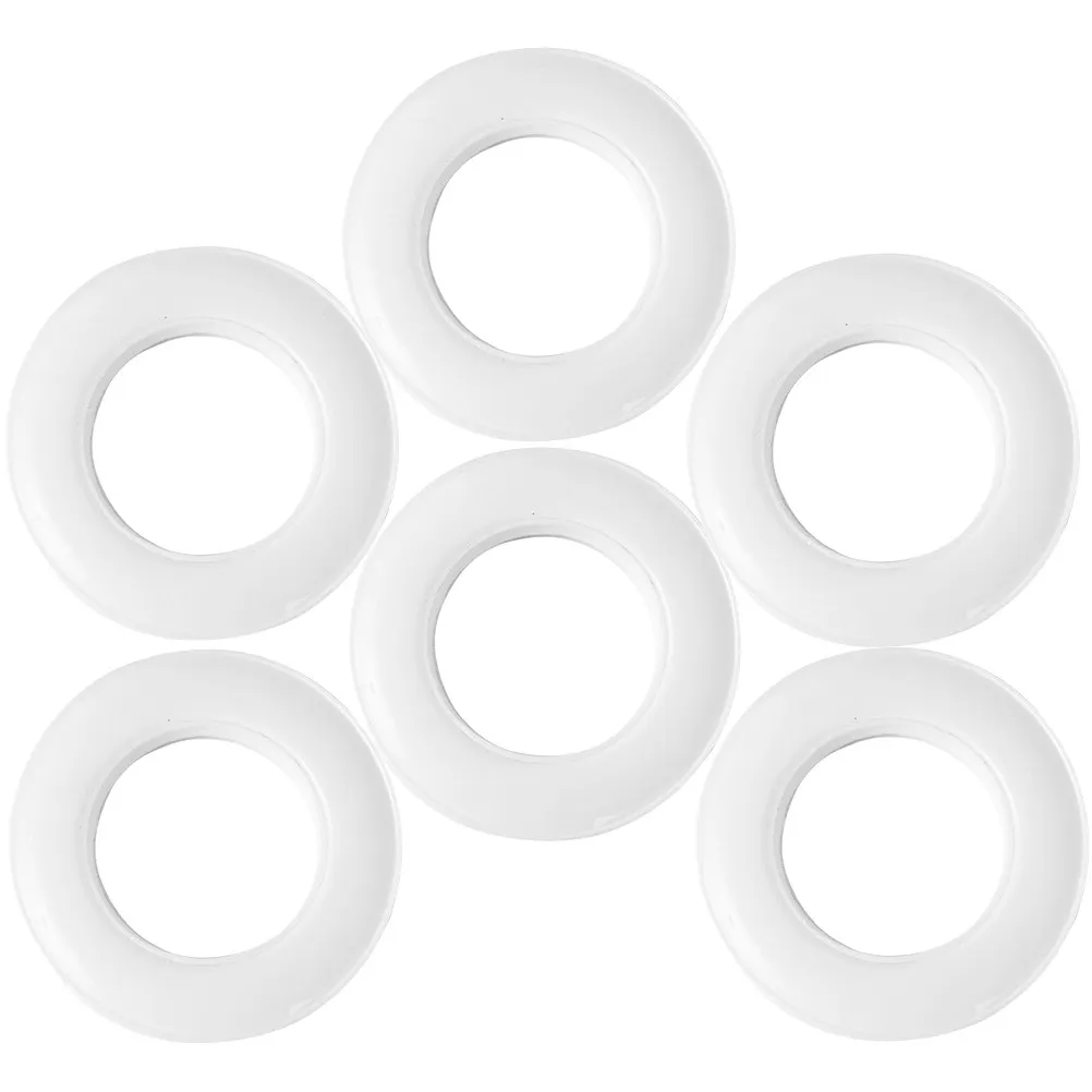 6Pcs Plastic Curtain Grommets Reusable Drapery Rings Round Noiseless Ring for Pleated Curtains Home Decoration
