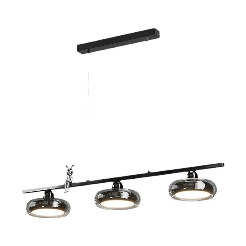 

Restaurant chandelier, simple modern 2025 new model, dining room table light, creative design strip