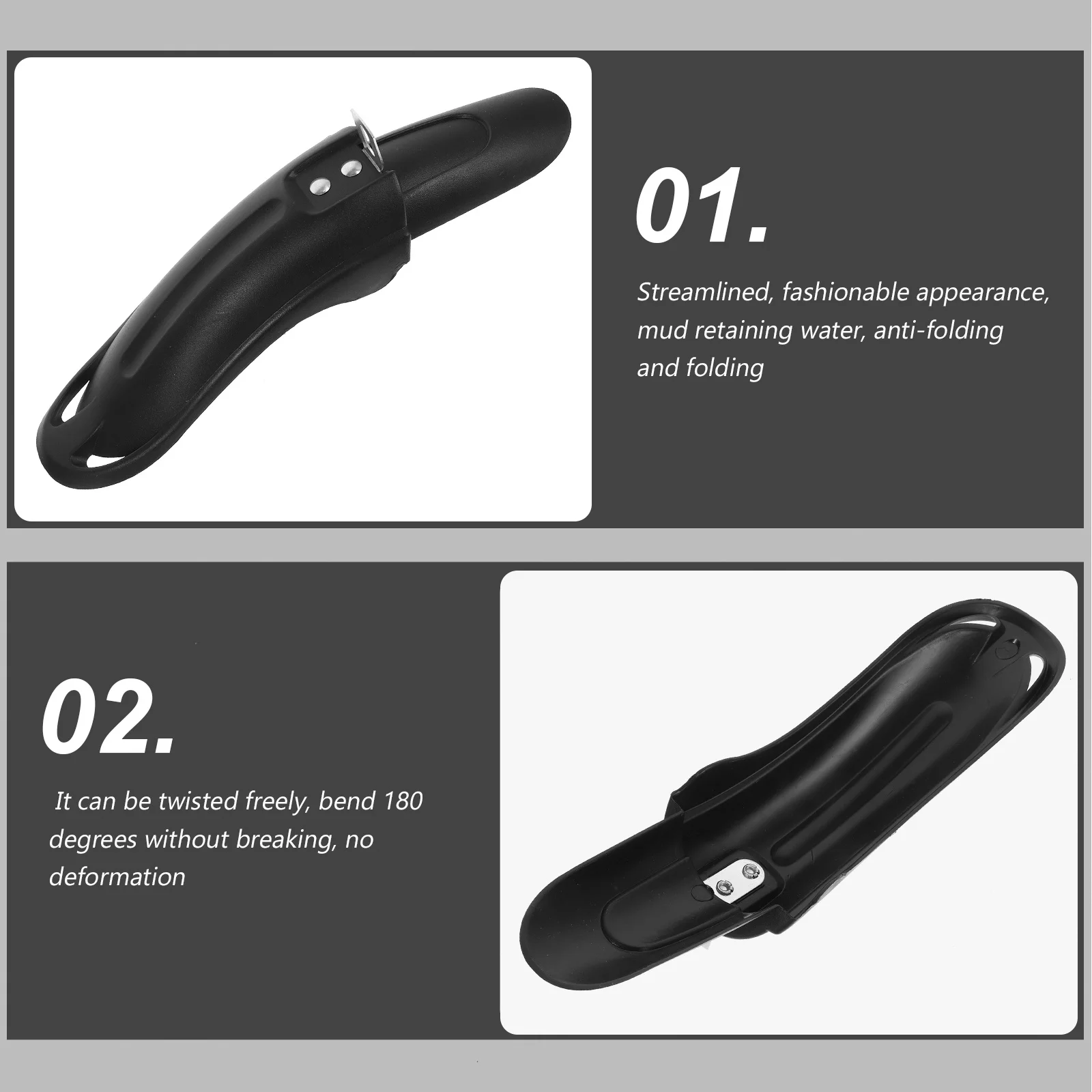 

1Pair Bike Mud Guard for 28Cm 31Cm Front Rear High Strength Quick Install Weatherproof Riding Equipment Compatible with
