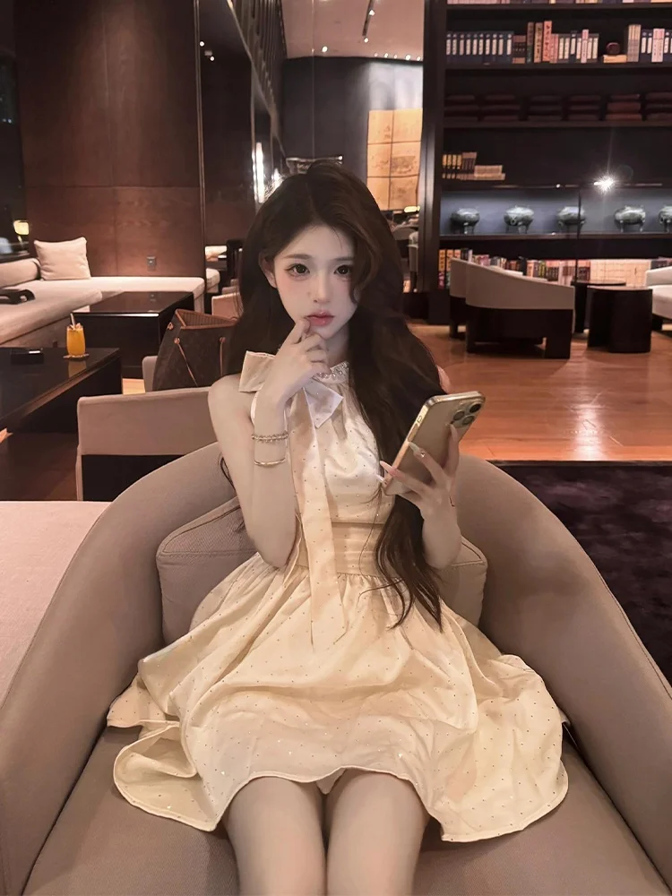 

Syj ujia Rich Girl Birthday Dr Waist Cinched A-Line Skirt Casual High Waist ort Dr Knot Autumn Ladies