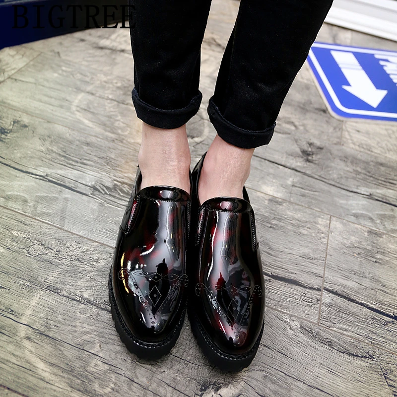 Patent Leather Shoes For Men Coiffeur Brogue Shoes Men Formal Elegant Shoes Men Dress Luxury Italian Brand Chaussure Homme Bona