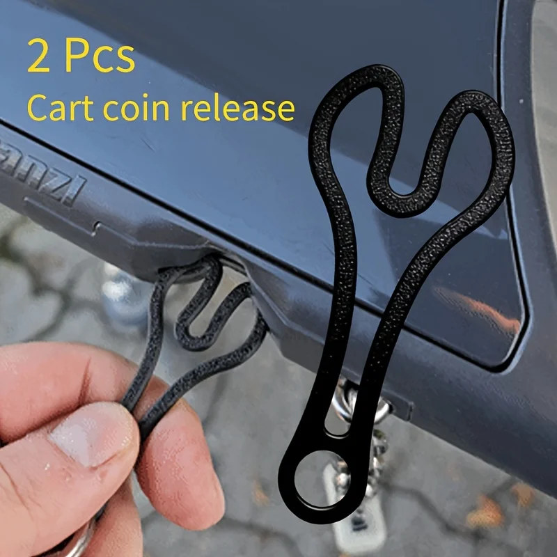 2 Peças Chaveiro de Plástico 3D para Carrinho de Compras, Ferramenta Portátil Reutilizável para Desbloqueio de Carrinhos de Supermercado, Compacto e Robusto para Liberação de Carrinhos