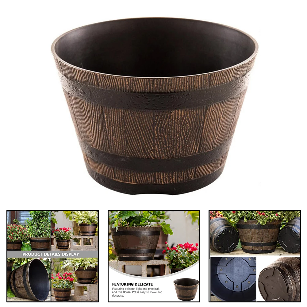 Fotografia 4: Vaso de Flores Suculentas em Formato de Lótus, Cilíndrico, 1 Unidade, Substituição, Balde de Uísque Espessado para Jardim, Alta Qualidade