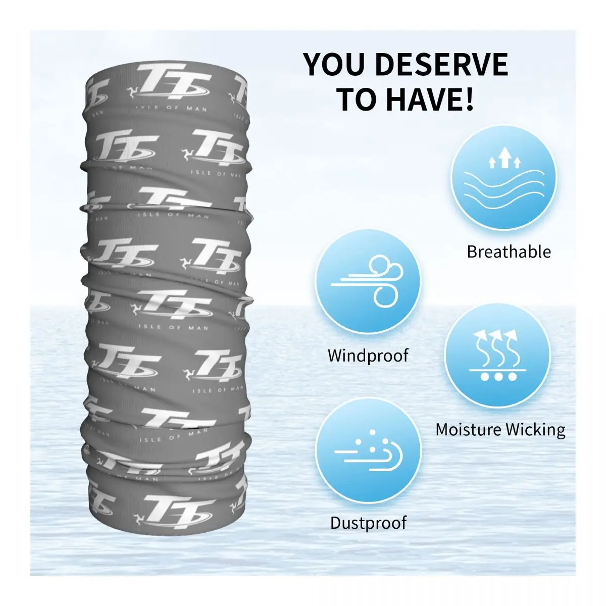 Isle Of Man TT Motorcycle Bandana Neck Gaiter Printed Races Balaclavas Wrap Scarf Multifunctional Cycling Riding Unisex Adult