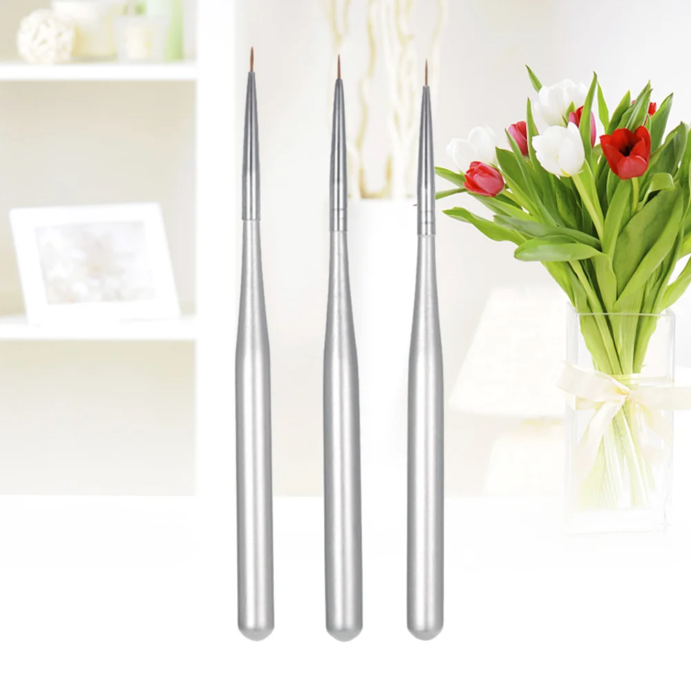 

3pcs Art Liner 8Mm 6Mm 5.5Mm Fine Tip Detail Painting Tool For Precise Manicure Design Art Brush Pen Nail Polish Liner Nail