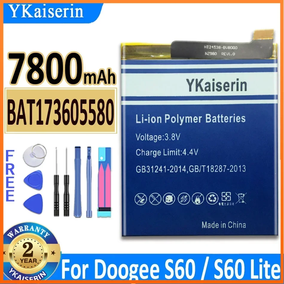 

7800mAh YKaiserin Battery BAT17M15580 Polymer Battery for DOOGEE S60 / S60 Lite S60Lite Bateria