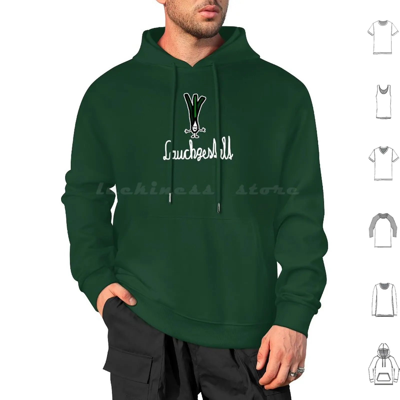 Lauchgestalt ( Wei ? ) Hoodies Long Sleeve Funny Eat Fun Plant Smile Humor Cute Lauch Gestalt Cartoon Herbs Sweet Witty