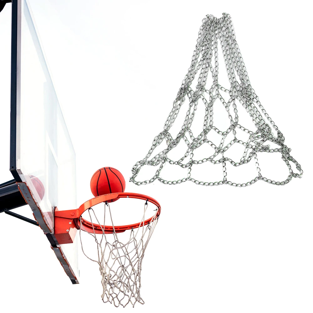 

Basketball Target Net Rustproof Galvanized Iron Chain Net Metal Chain Basketball Net for Basketball Hoop