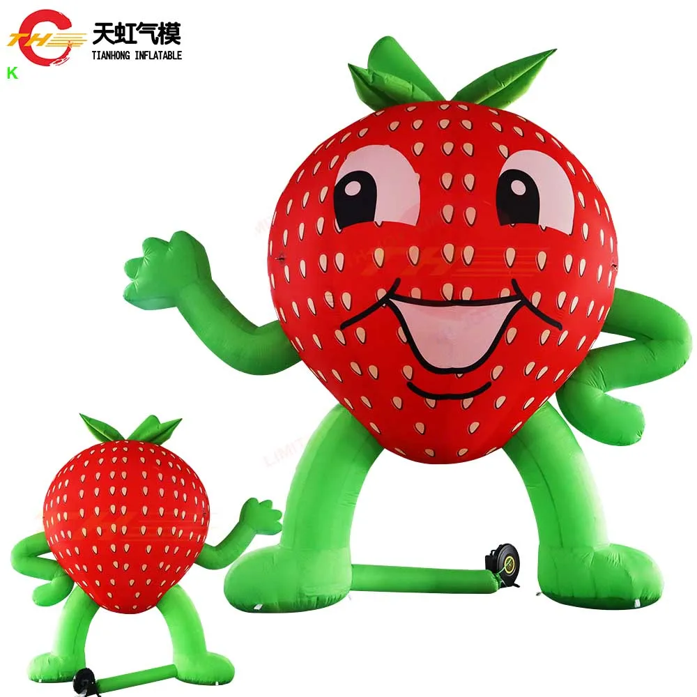 

3m/4m/6m High Inflatable Strawberry Replica red Strawberry Inflatable Mascot Costume Air Balloon for Advertising