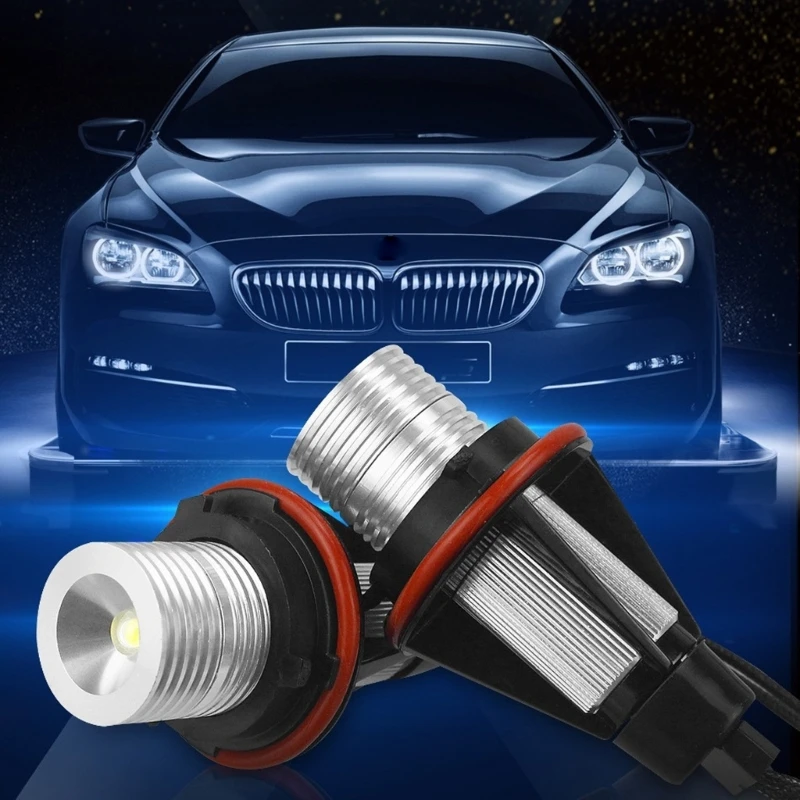 Enhances Visibility LED Angels Eyes Front Lights Decoratvie Fog Light Aluminum Front Lamp Simple Installation for E39 H9EE