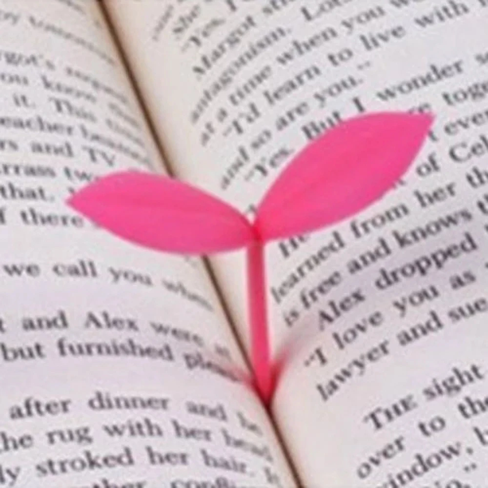 Silicone Bookmark com Little Grass Buds, Papelaria Criativa para Leitura, Folhas Pequenas, Sprout Bookmark, Presentes do estudante