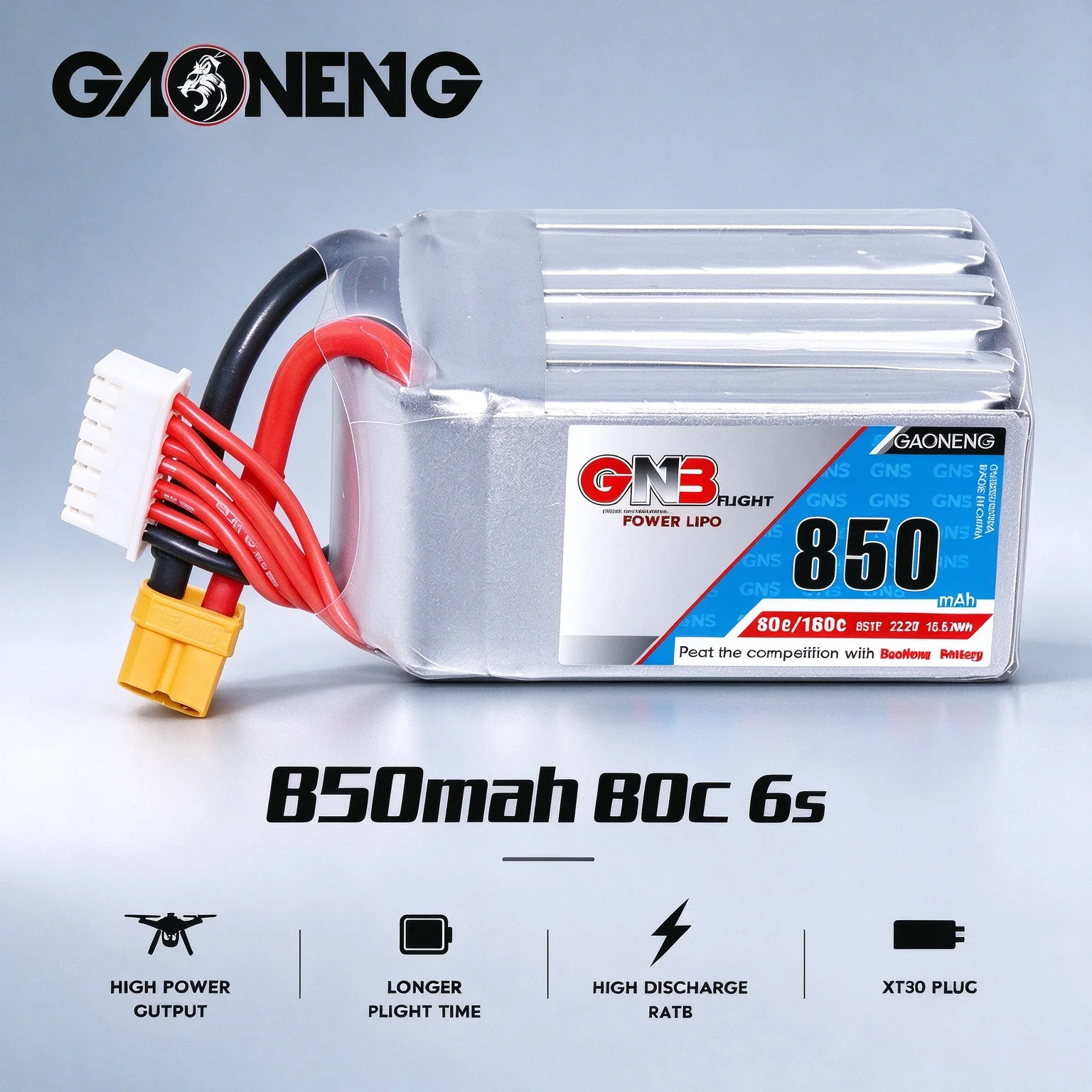 Lipo Battery 6S - GNB 6S 22.2V 850mAh 80C/160C LiPo