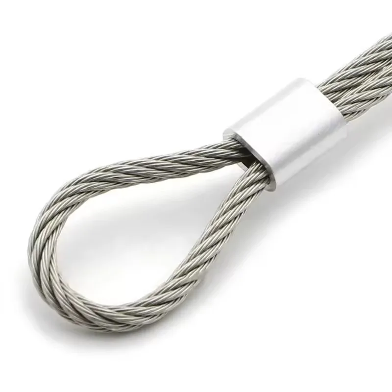 1/2/5/10/20pcs Oval Single Hole Aluminum Wire Rope Sleeve M0.5-M12 Durable Wire Rope Fasteners Practical Cable Clamp Hardware