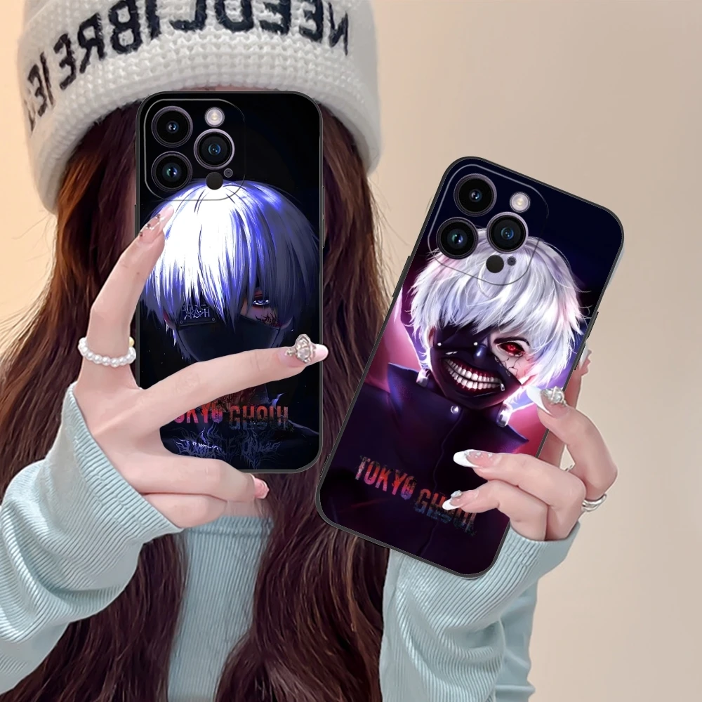 Funda de teléfono móvil Tokyo Ghoul Ken, carcasa suave negra para iPhone 15 14 13 12 11 X XR XS 8 7 Pro Max Plus Mini