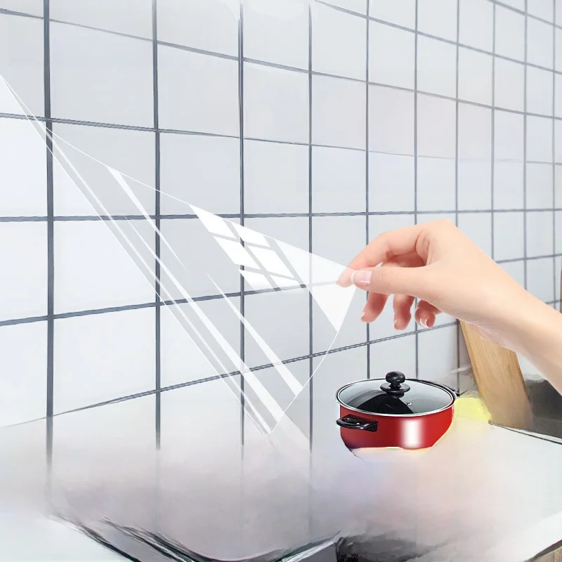 

Кухонные маслостойкие статические наклейки на стену, прозрачные, термостойкие, для плитки, водонепроницаемые, самоклеящиеся