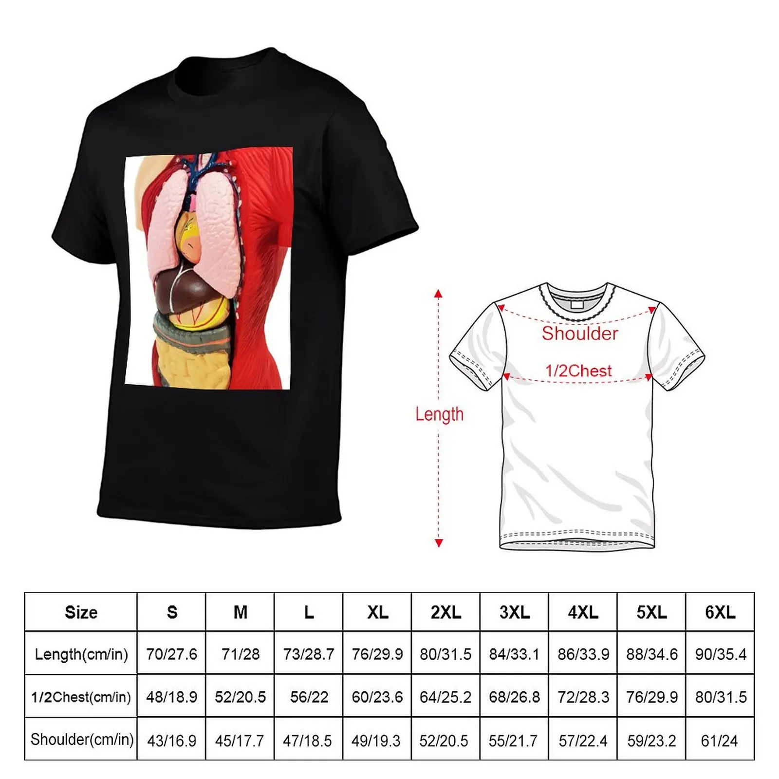 Human Torso Anatomy Model T-Shirt graphic shirts kawaii clothes korean fashion cotton graphic tees mens workout shirts