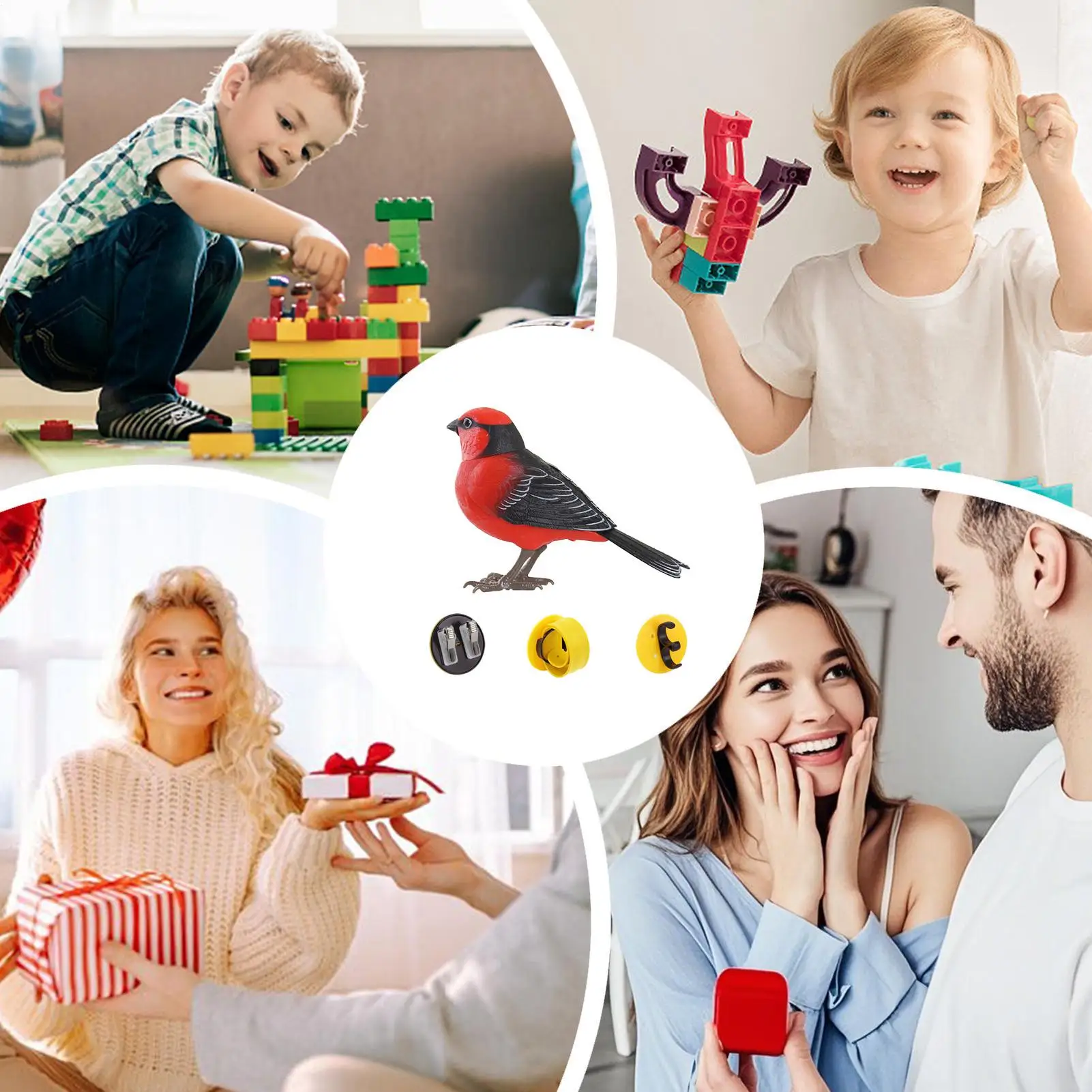 Juguete electrónico para pájaros, juguete realista de pájaros chirpy con música, lindos mascotas electrónicas para hijo, hija, marido, abuelo, familia y niñas