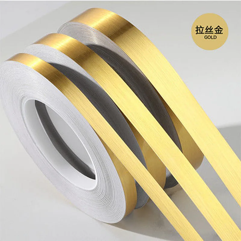 50M Waterproof Ceramic Tile Gap Tapes 2 cm Wide Self Adhesive Sealing Foil Strips Wall Floor Edge Gold Silver DIY Decor Stickers