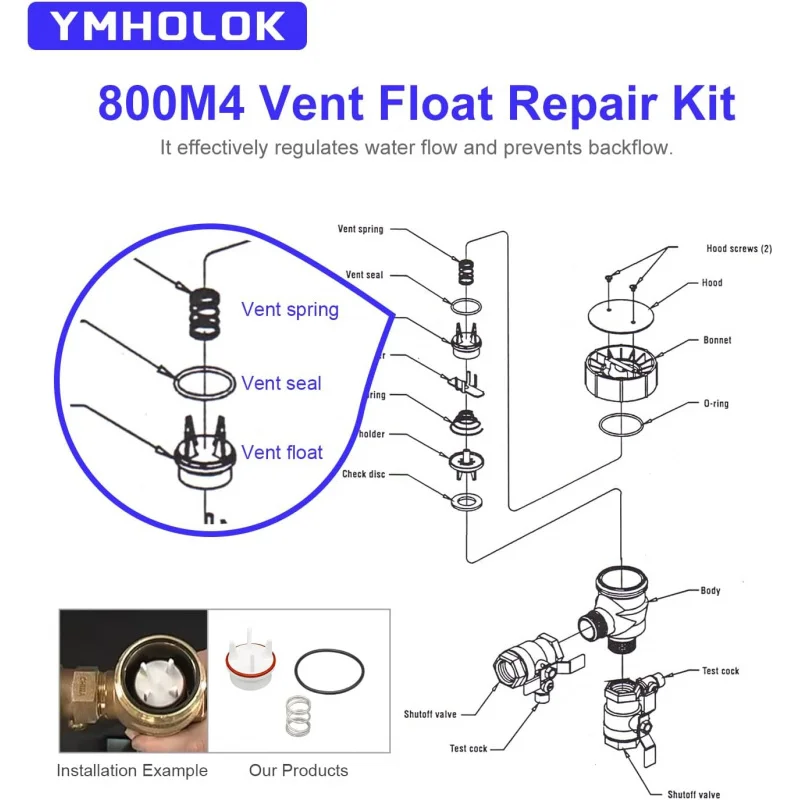800M4 벤트 플로트 수리 키트 핏 와트 1인치 800QT 역류 0887715 887715 RK 800M4-FR-V1
