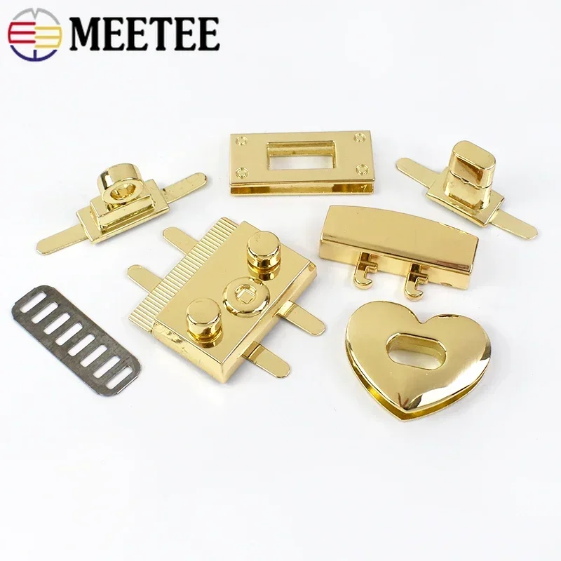 2Pcs Metal Locks for Bag Women Handbag Twist Turn Lock Buckles DIY Closure Clasp Snap Hooks Replacement Hardware Accessories