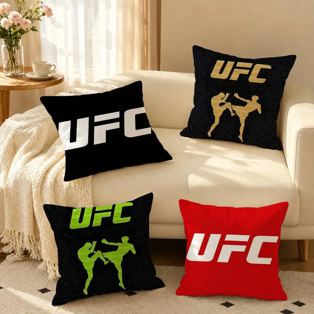 C-Combat U-UFC Logo Square Double-Sided printed Pillow Case Bedroom Bedside Pillow Sofa Cushion Cover