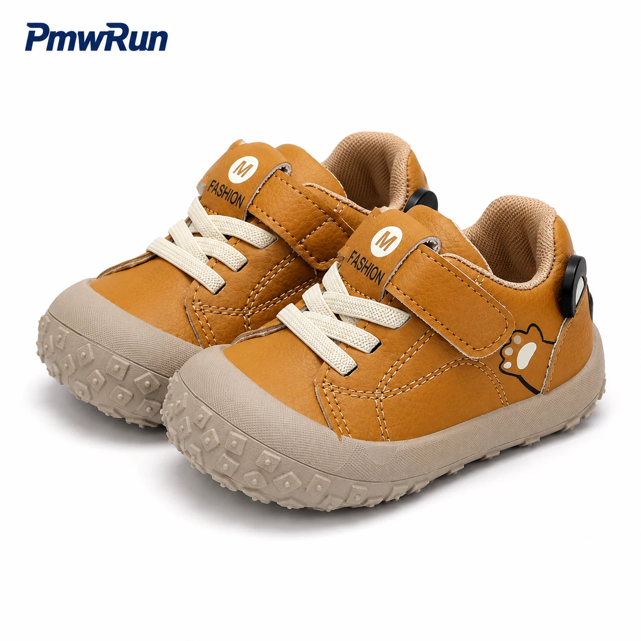 Korean Style Sport Shoes For Children PU Leather Waterproof Kid's Sneakers Ergonomics Running Footwear For Boys Girls
