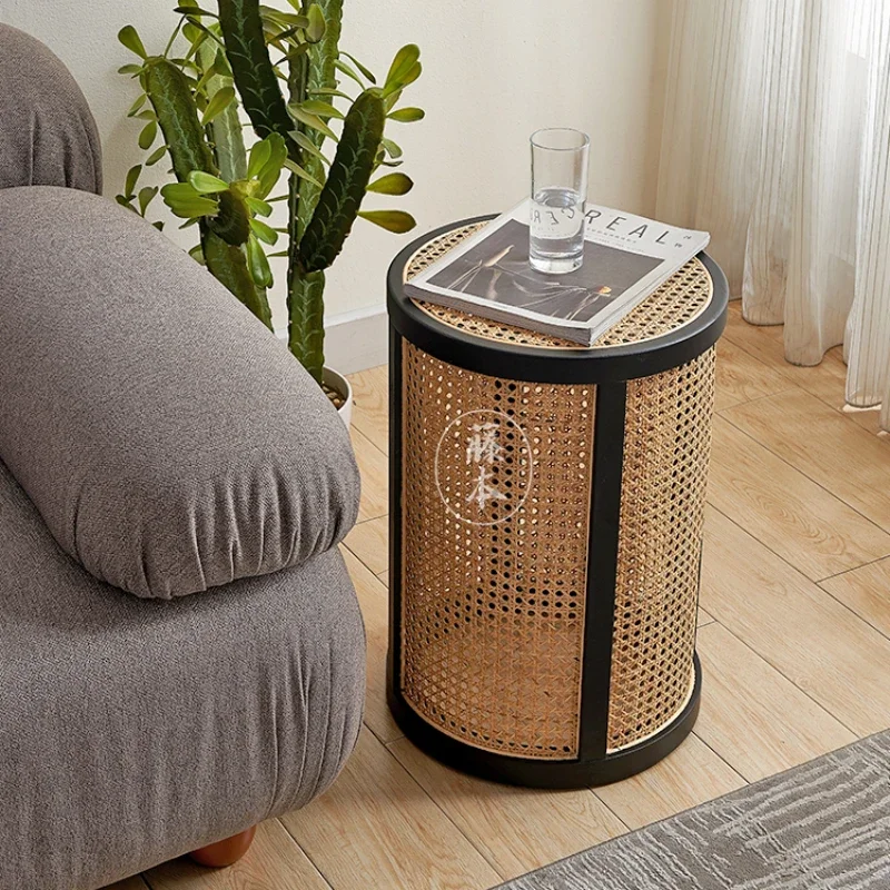 Rattan Tea Table Designer Sofa Side Cabinet