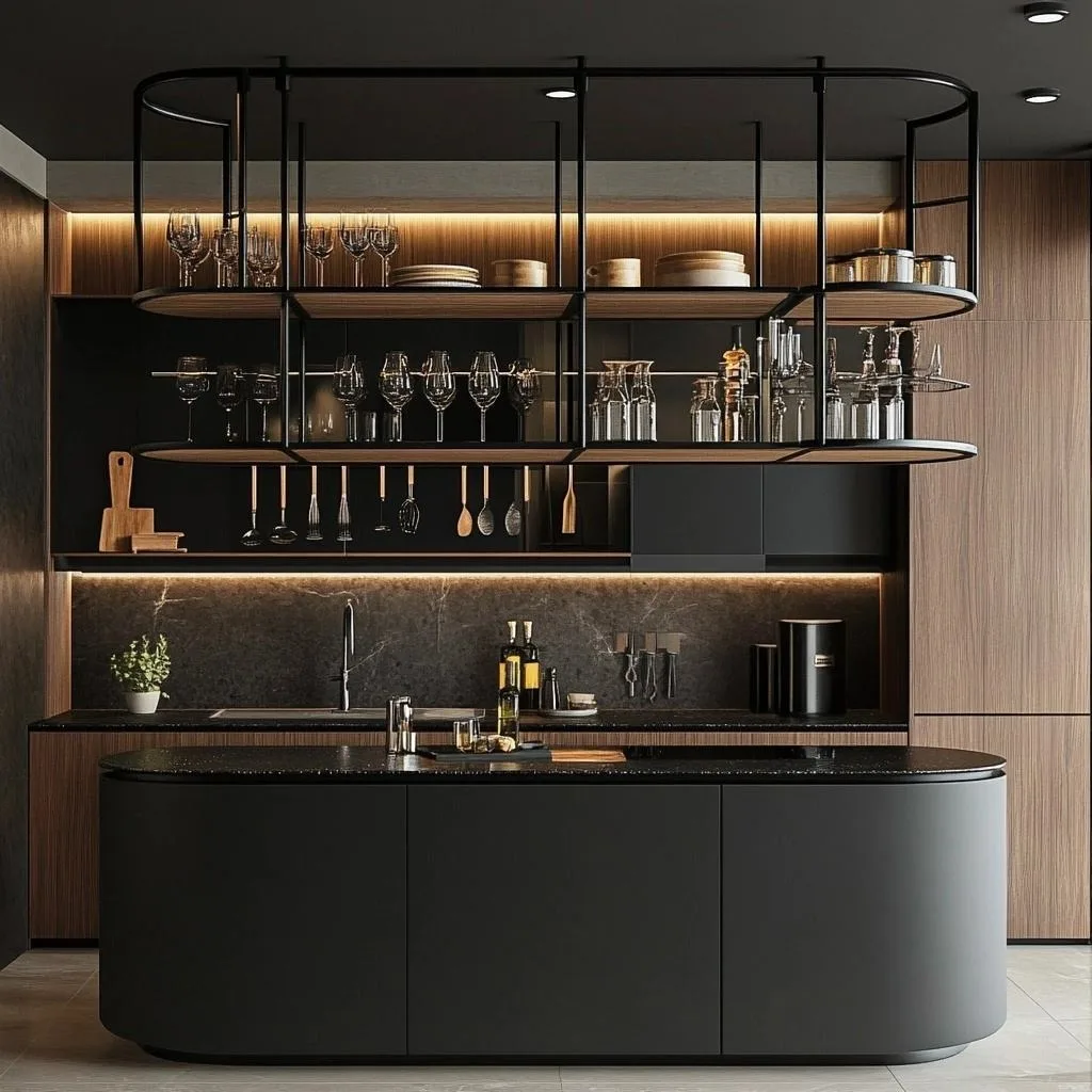Picture 3: Modern Luxury Eco-Friendly Modular Fireproof Wall Kitchen Cabinets Glass Sink Faucet Contemporary Mall