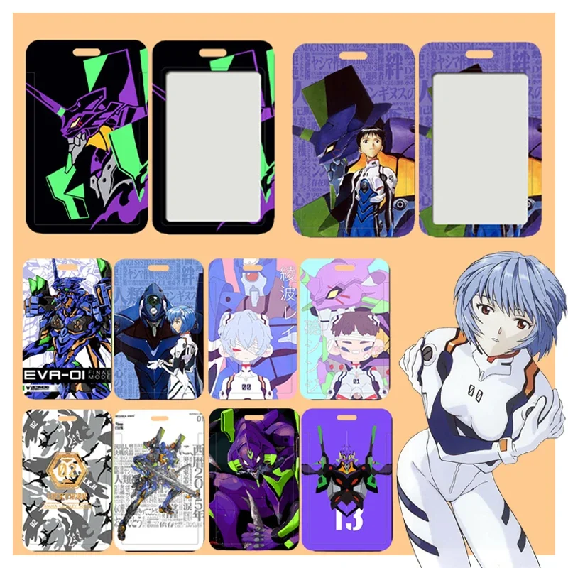 EVANGELION  EVA-01 TEST TYPE Card Cover ABS Work Name Card Holders Business Work Card ID Badge Lanyard Holder Plastic Bags Case