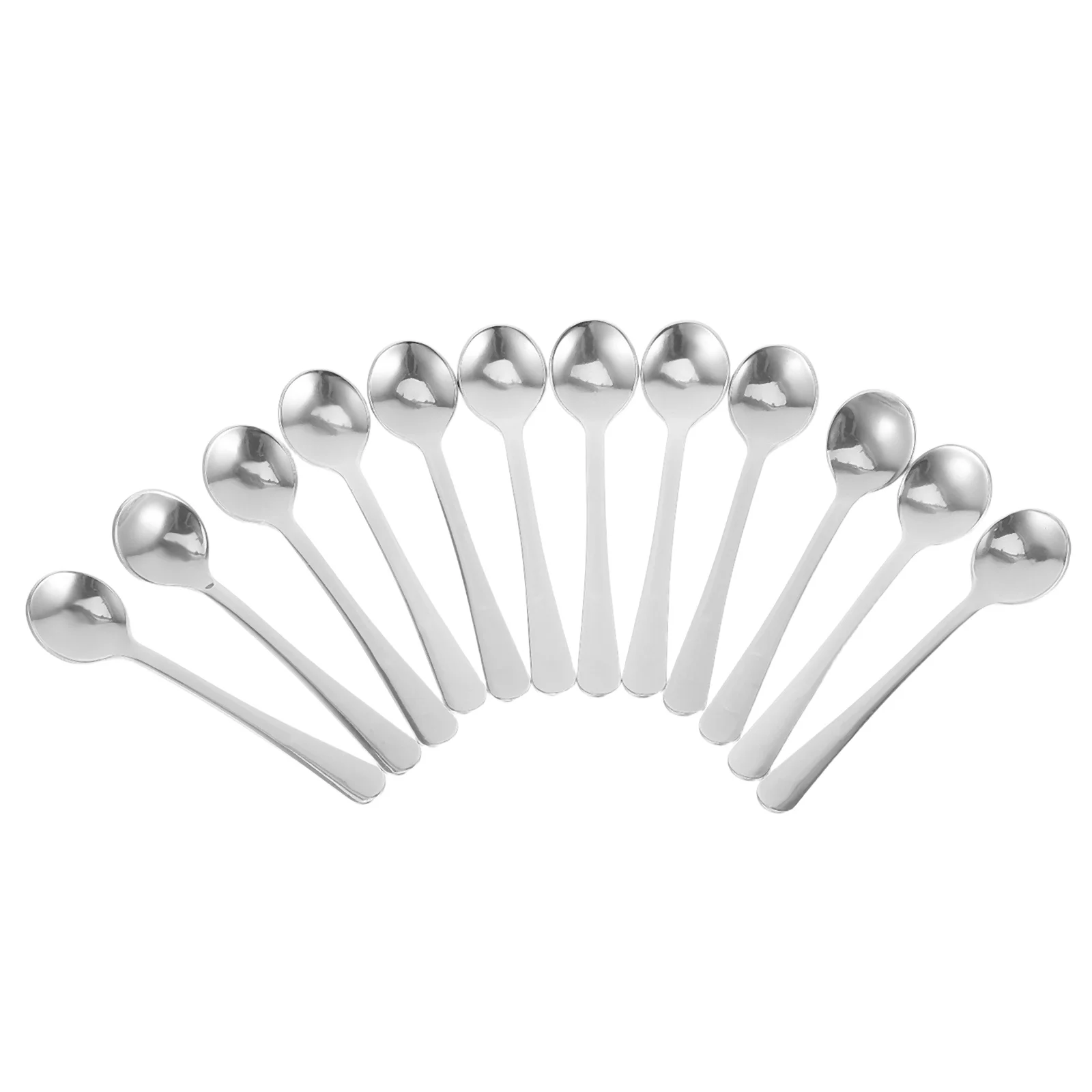 

12Pcs Stainless Steel Small Dessert Spoons Mini Teaspoons Cute Coffee Sugar Ice Cream Cake Serving Spoons Cute Sugar Spoon