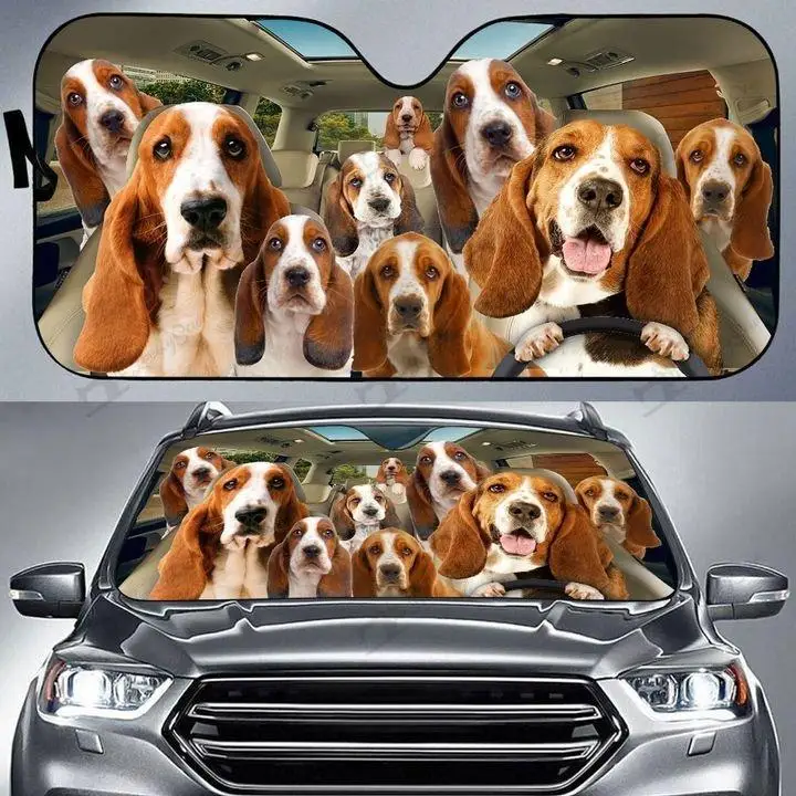 

Basset Hound Auto Sun Shade Car Windshield Window Cover Sunshade