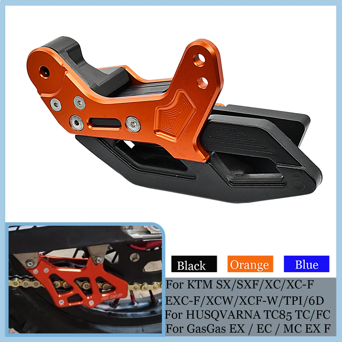 

For Husqvarna TC TE FE 125-501 FREERIDE 250R 350 SMC R ABS 2008-2021 KTM EXC EXCF Motorcycle CNC Chain Guide Guard Protection