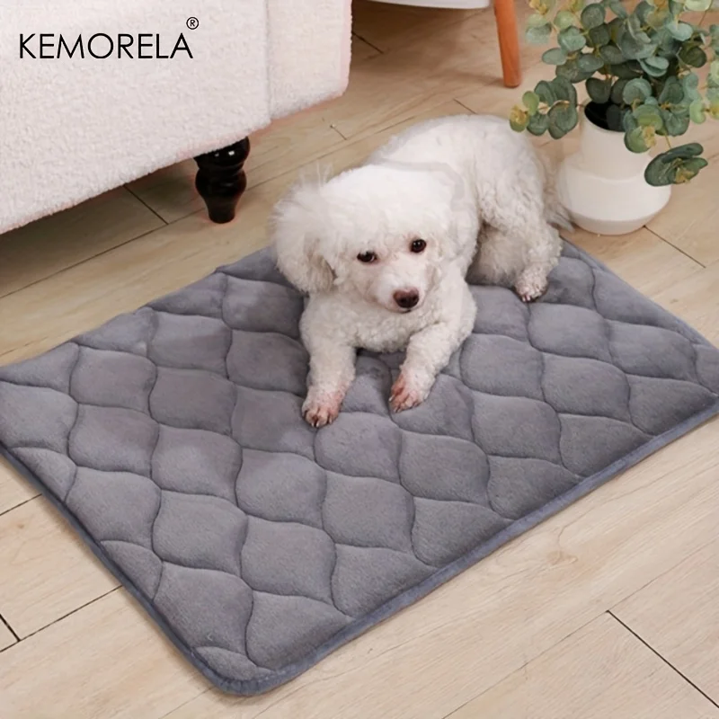 Extra Large Heavy-Duty Winter Warm Pet Bed - Non-Slip Washable Dog Crate Mat & Cat Pad Indoor Warm Bed for Small to Large Dogs