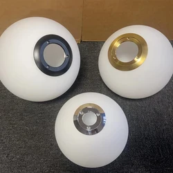 Matte White Globe Glass Shade Replacement with Thread Metal for Magic Bean Lamp Cover D12 D13 D14 D15 D18cm D20cm DIY Lampshade