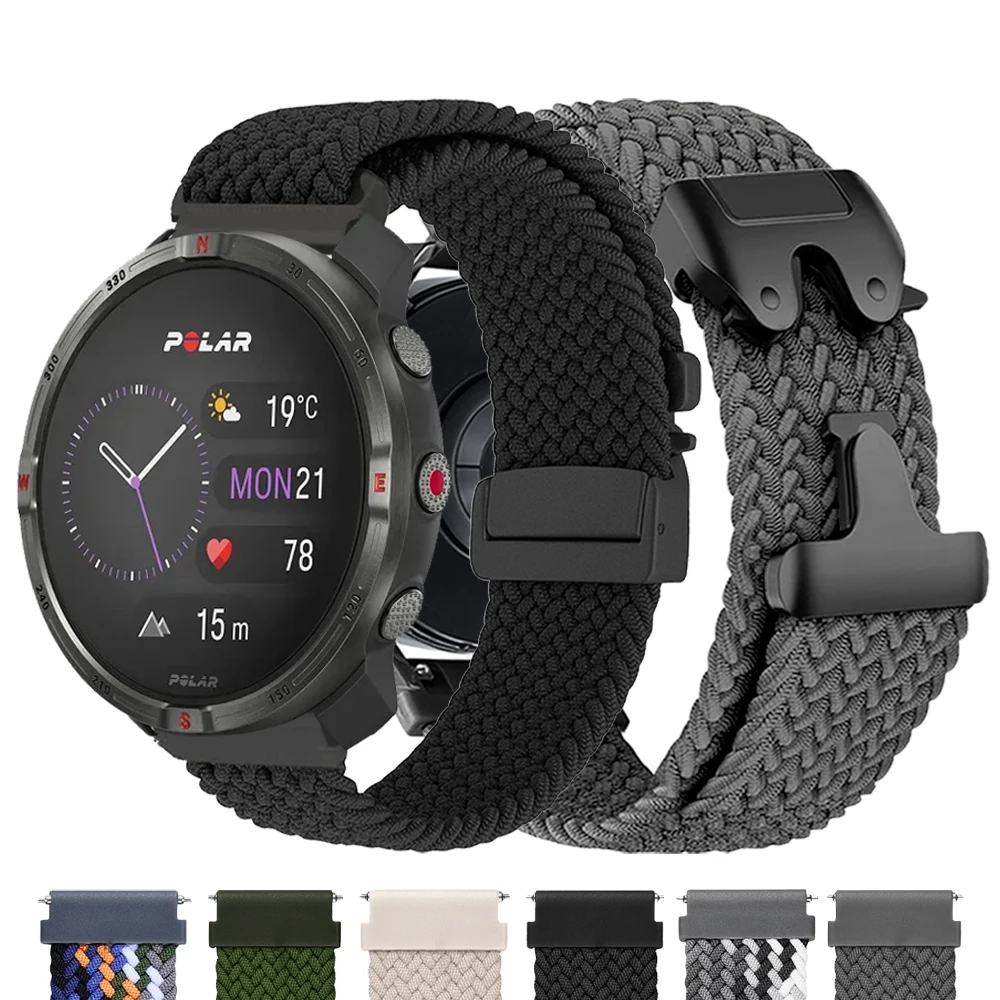 Parachuteband 20/22mm nylon band voor POLAR IGNITE 3 2/Pacer/Unite horlogeband voor POLAR Vantage M3 M2 M V3/Grit X2 Pro armband