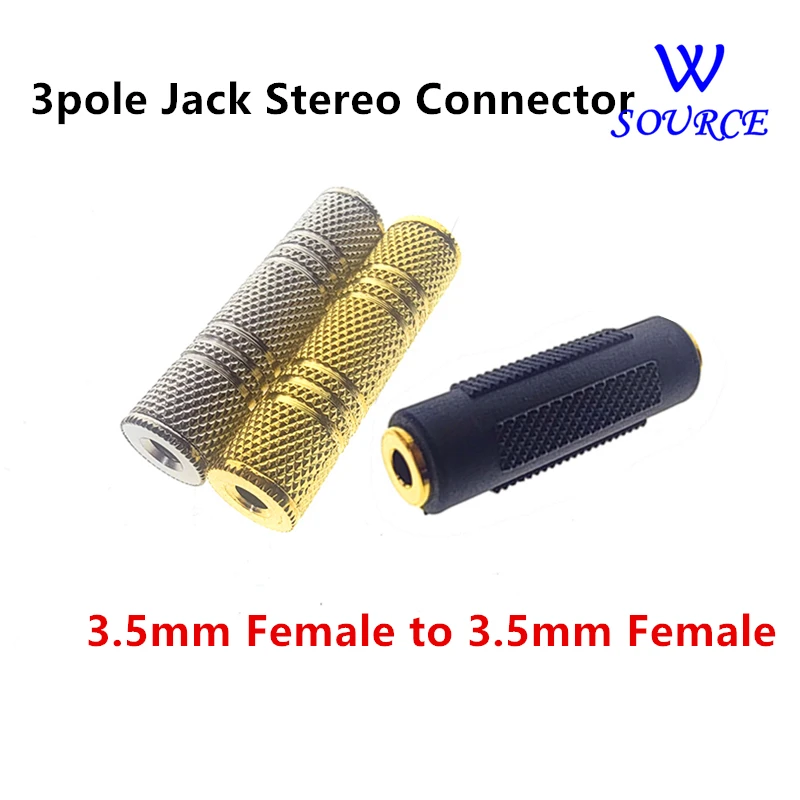 

New 3.5 mm Female to 3.5mm Female Jack Stereo Connector Coupler Adapter Audio Cable Extension for MP3 DVD Headphone Car AUX