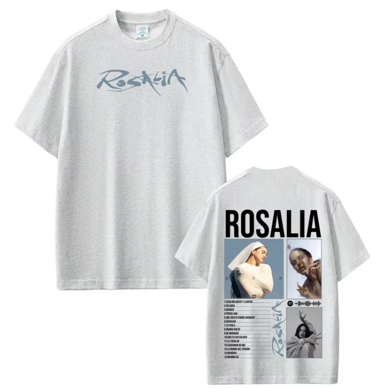 Singer Rosalía LUX Album Tour 2025 Print Tshirts Men Women Fashion Casual T-shirts Short-sleeved Cotton Aesthetic Loose T-shirts