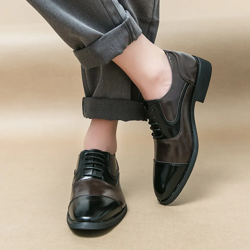 New Fashion Elegant Man Dress Shoes Big Size 46 Pointed Toe Oxfords Shoes for Men Leather Business Shoes Men Zapatos De Vestir