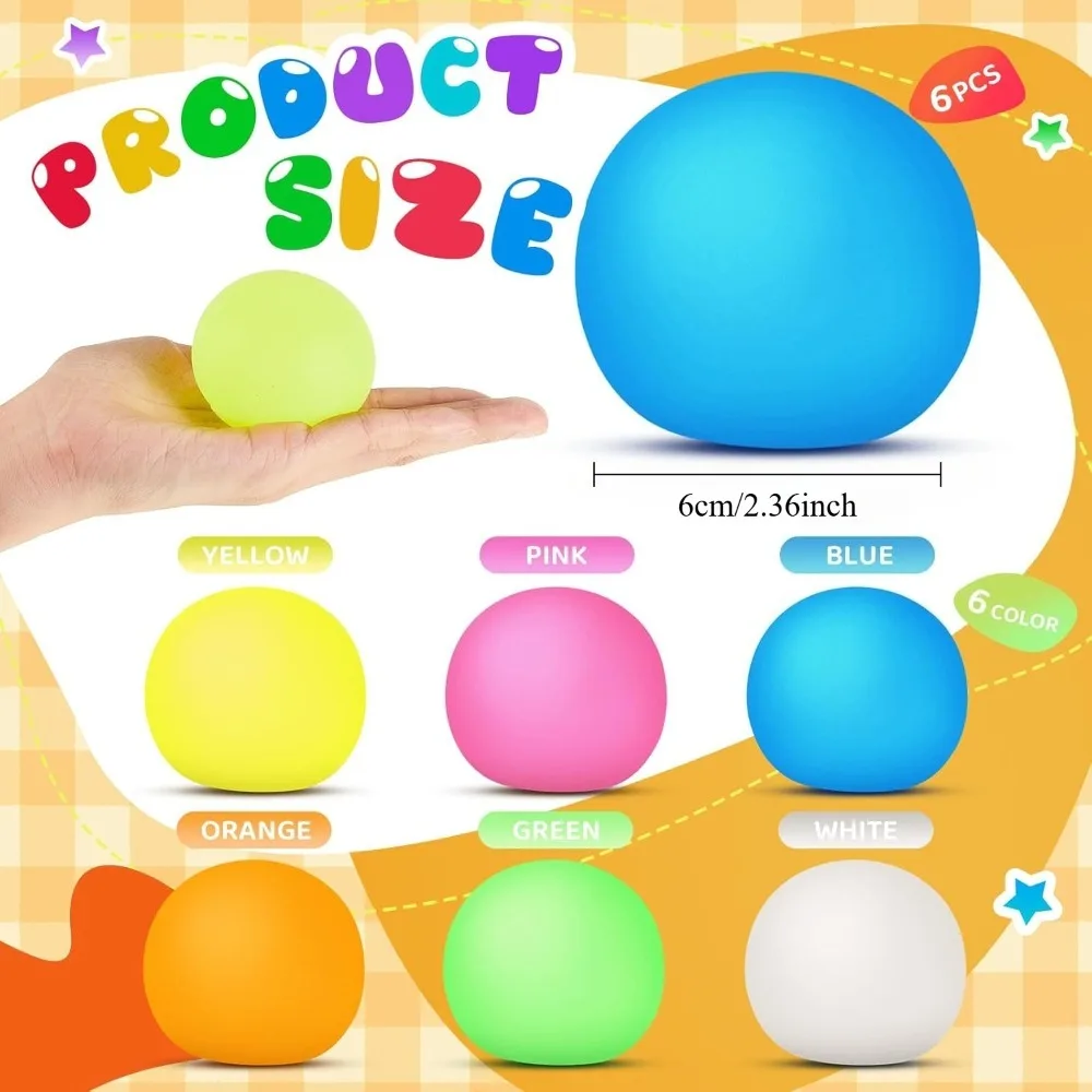 2,36-calowa zabawka do ściskania Squishy Stress Ball - sensoryczna piłka Fidget do łagodzenia lęku, ćwiczeń dłoni, ADHD, antystresu, prezent na imprezę
