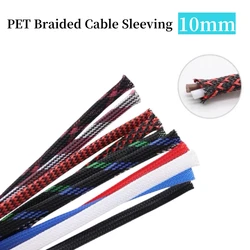 High Density PET Expandable Braided Sleeve, 10mm Nylon Insulation Sheath, Wire Wrap Protection, 5m