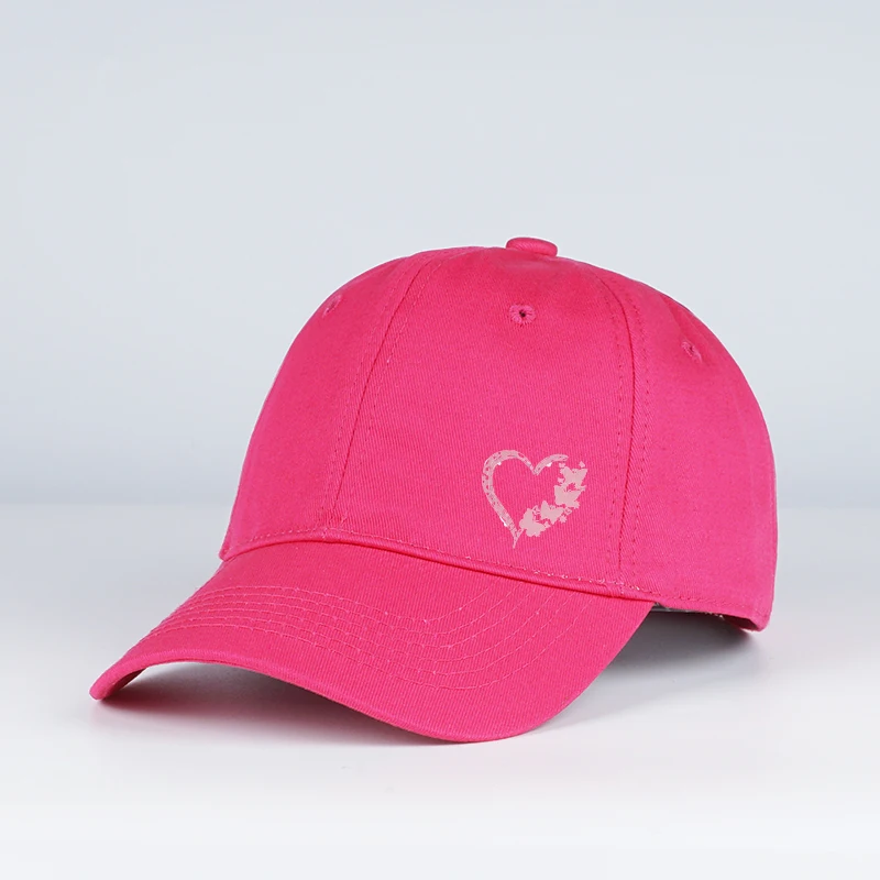 Baseballkappe mit Schmetterlings-Herz-Aufdruck, verstellbar, Unisex, Geschenk für Freundin und romantische Liebhaber – Detail 4
