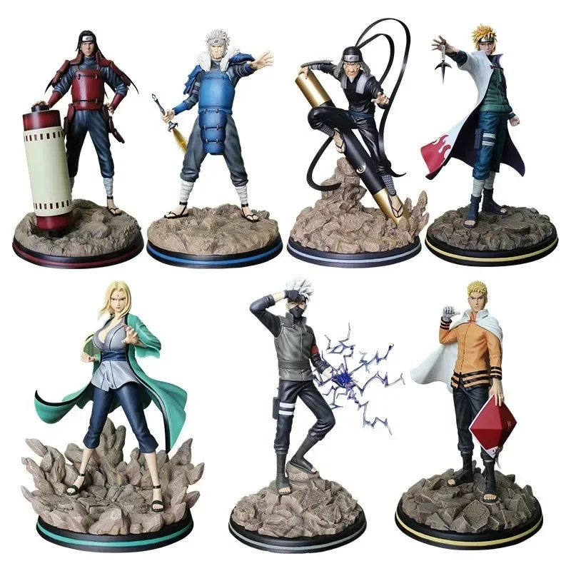 

30cm NARUTO 1st-7th All Hokage Figure Shinobi no Kami Senju Tobirama Sarutobi Hiruzen Tsunade Figurines Anime Collection BOX