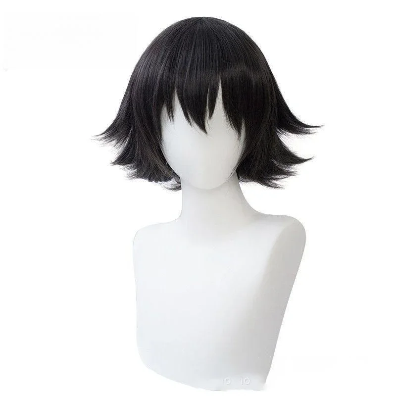 Parrucca corta nera da uomo per capelli umani Edogawa Rampage Cosplay Capelli simulati Abbigliamento quotidiano Festival Party Copricapo Parrucche complete