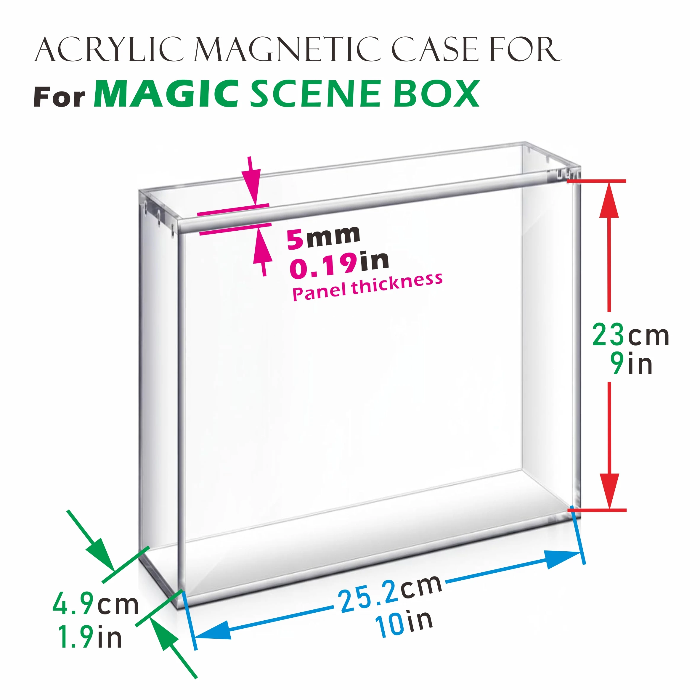 حافظة عرض مغناطيسية من الأكريليك لصندوق MAGIC SCENE BOX مقاس 5 مم حافظات عرض شفافة للمقتنيات